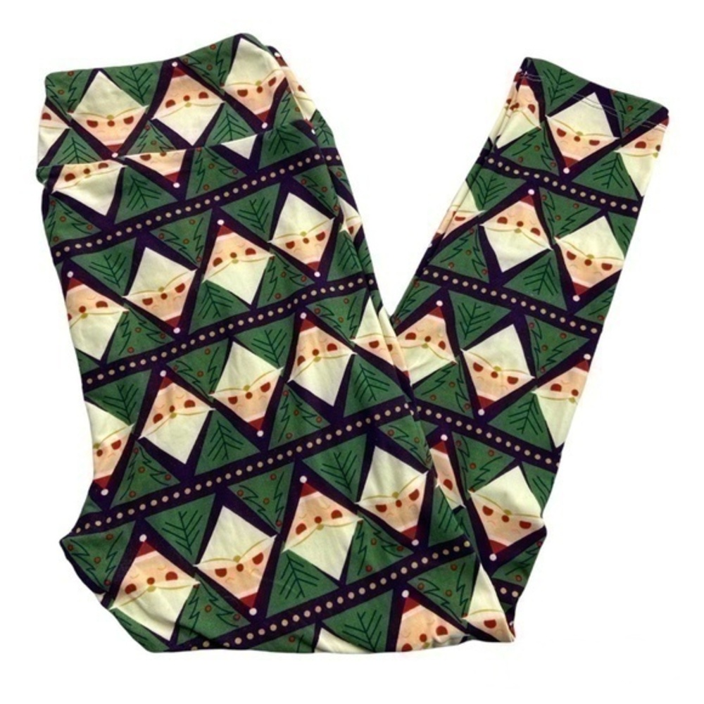LuLaRoe Legging Pants Womens Size TC2 Santa Holiday Christmas Print Leggings